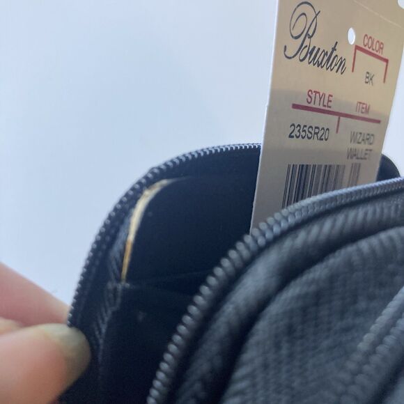 NEW Buxton Black Genuine Leather Wizard Accordian Wallet Coins Leather Goods - Picture 15 of 15